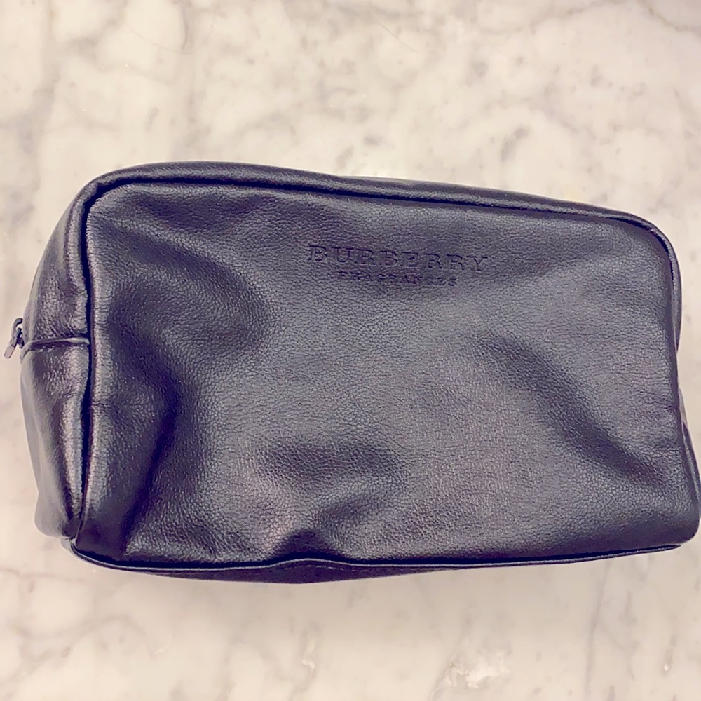 ✅ BURBERRY Fragrances Luxury Zip Up Travel Bag Toiletry Case Container -Black